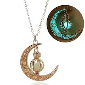EEQQBZ Glowing crescent moon fairy necklace for women or men