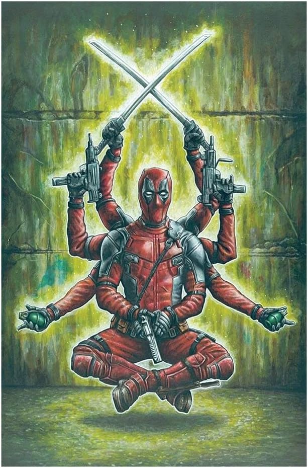 AdINFINITUM Marvel Superheroes Deadpool 12 Inches X 18 Inches 300 GSM Oil Painting Like Paper Print Poster