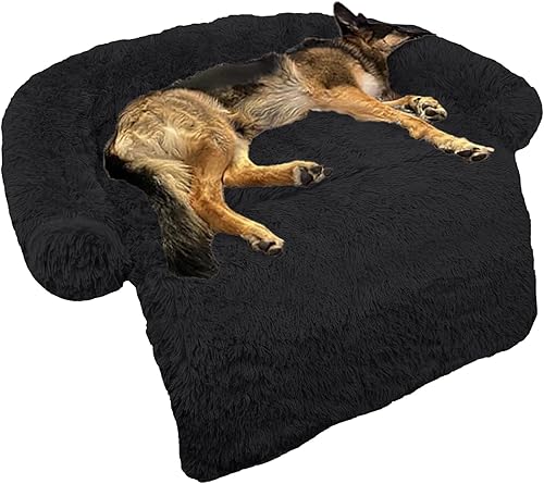Miniatura 11 de Cama calmante para perro, tapete de felpa esponjosa para perros, protector de muebles con funda extraíble lavable para perros y gatos grandes,