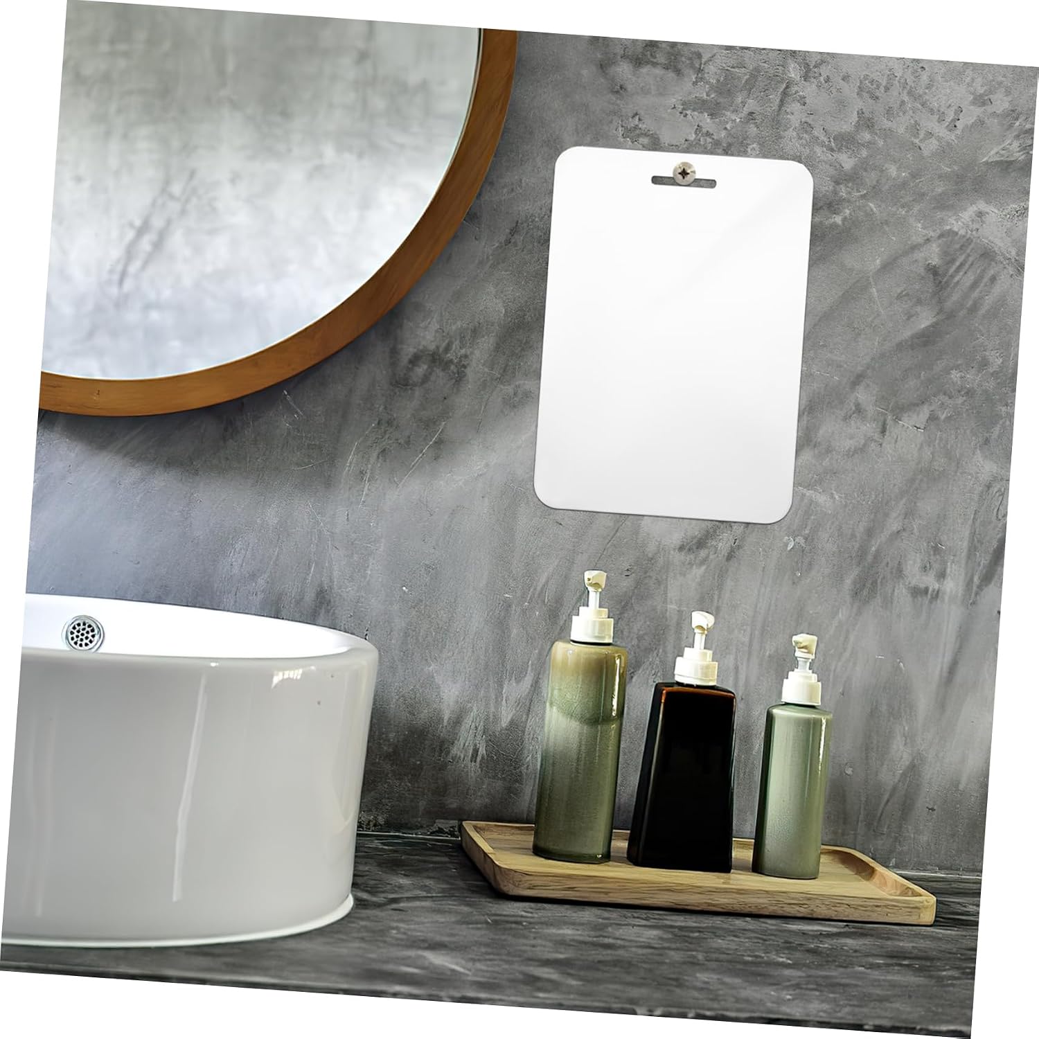 FRCOLOR Fog Resistant Shatterproof Acrylic Bathroom Shower Mirror Large Viewing Area Travel Makeup and Shaving Mirror for Outdoor and Indoor Use