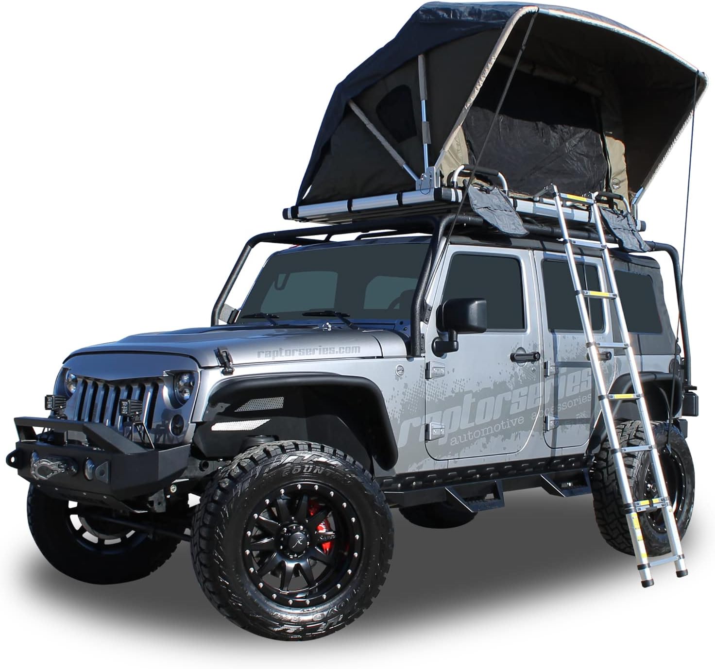 Raptor Series 100000-126800 Offgrid Voyager Truck SUV Camping Rooftop Tent with Ladder, Black