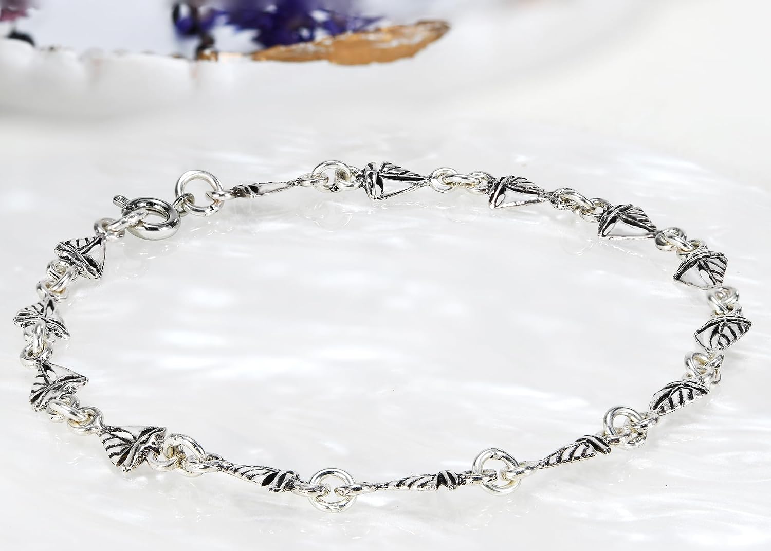 AeraVida Intricately Designed Nautical Sailboat Charms .925 Sterling Silver Bracelet | Ocean-Inspired Charm Bracelet for Women | Sterling Silver Sailboat Jewelry
