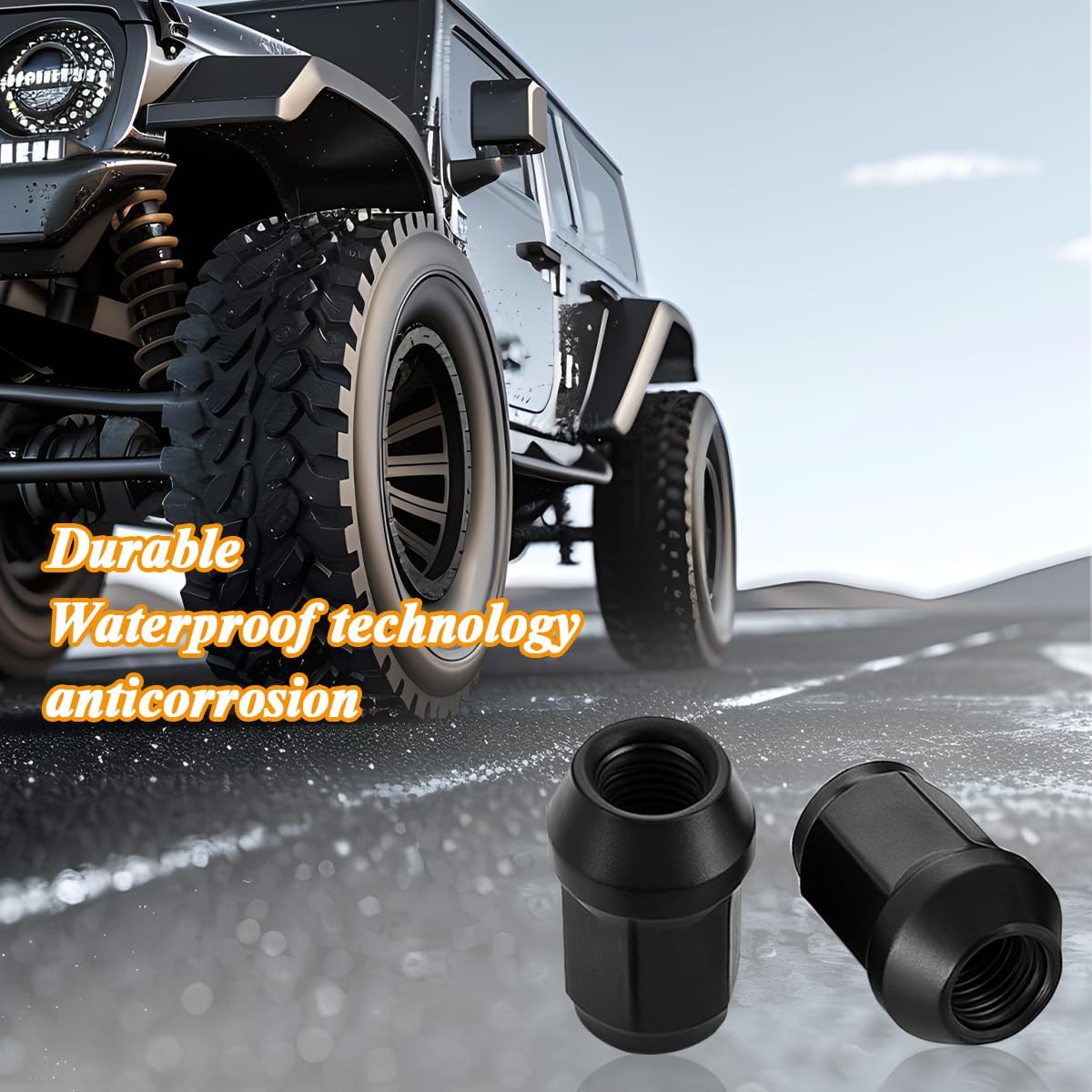20 Pack M14x1.5 Steel Bulge Acorn Wheel Lug Nuts, Black image 4