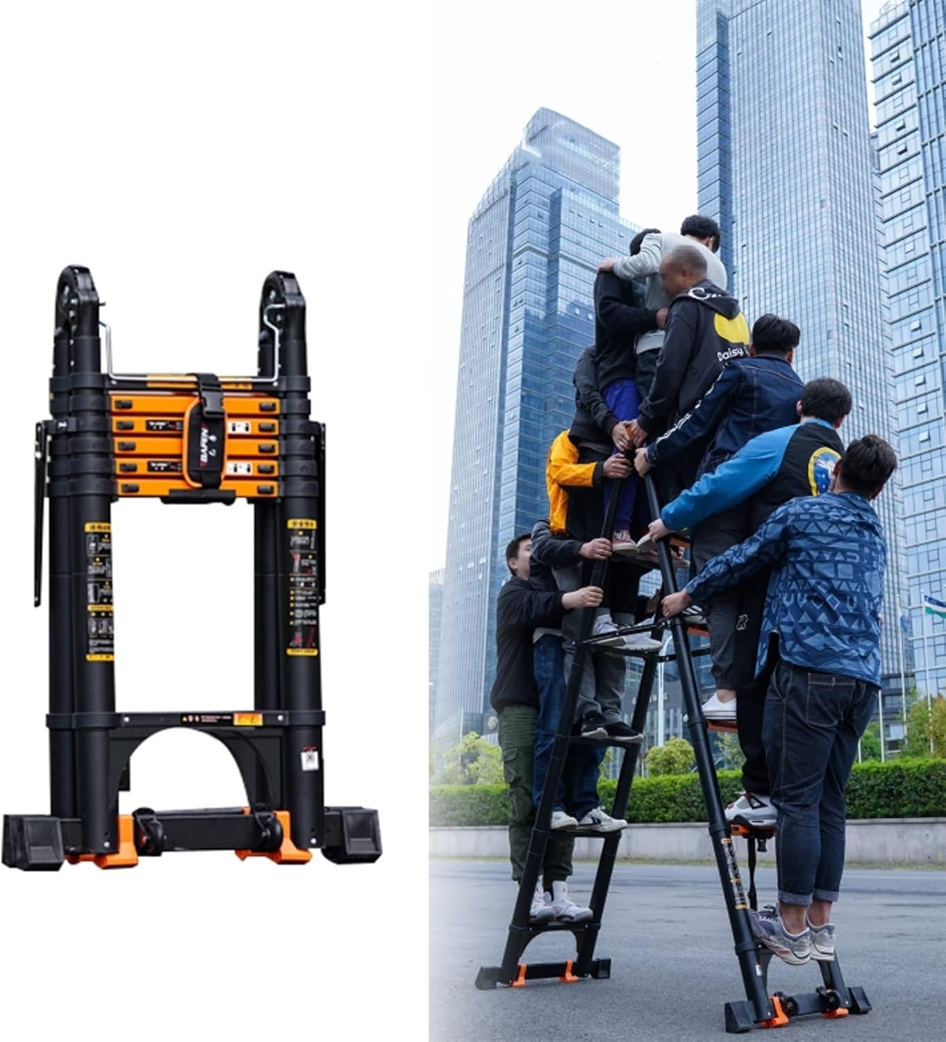 Telescoping Ladder Longest Aluminum Folding Ladder, 11ft /13.5ft/ 16ft