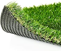 ZGRHOMEGARDEN Premium Artificial Grass 4x6 ft Outdoor Rug, 1.38" Thick Realistic Turf for Garden Yard Dogs, Rubber Backed Drainage Holes Custom Sizes