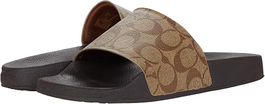 Amazon.com: COACH Diapositiva de piscina, beige, 7 : Ropa, Zapatos y Joyería