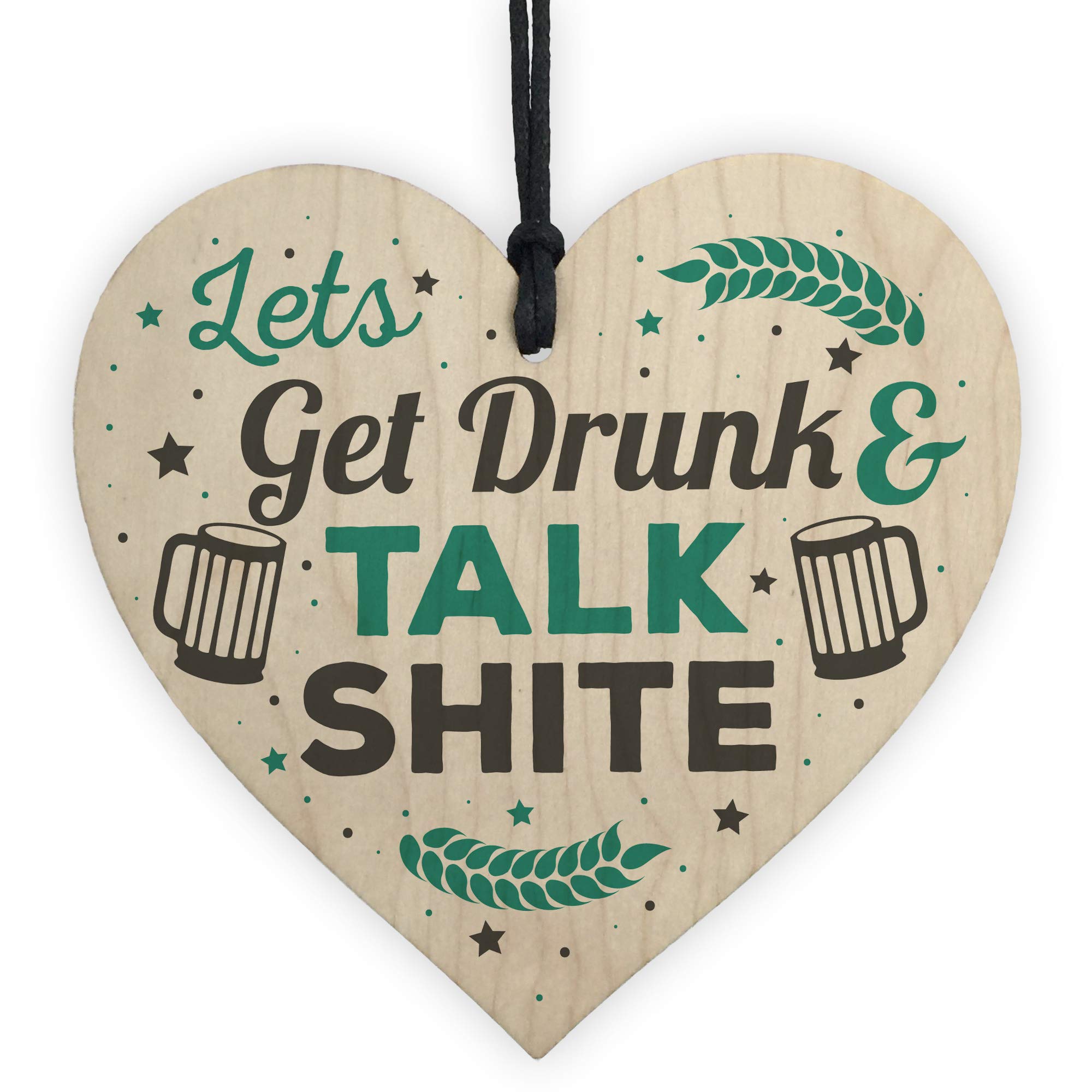Red Ocean Novelty Alcohol Bar Pub Signs And Plaques For Home Bar Gin Vodka Door Signs Friendship Wooden Heart Gifts