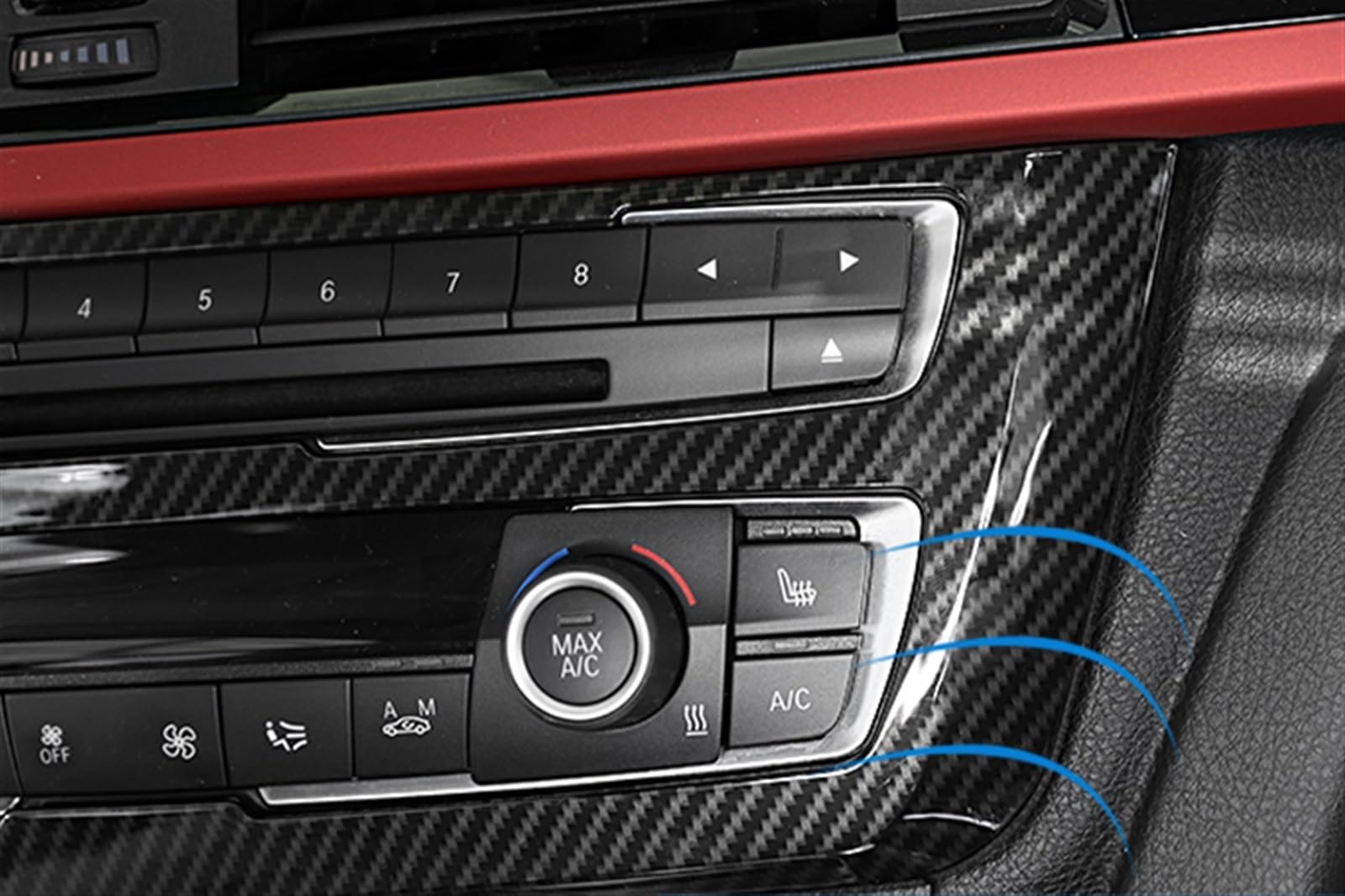 Komponenten Für BMW 3 4er 3GT F30 F32 F34 2013–2018 Carbon-Faser-Auto-Innenraum-Center-Control-CD-Panel-Rahmen-Abdeckungsaufkleber(Carbon fiber)