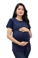 The Starmom Zipless Maternity Tops for Women | Cotton Round Neck Feeding T-Shirt for Easy Nursing & Breastfeeding | Half