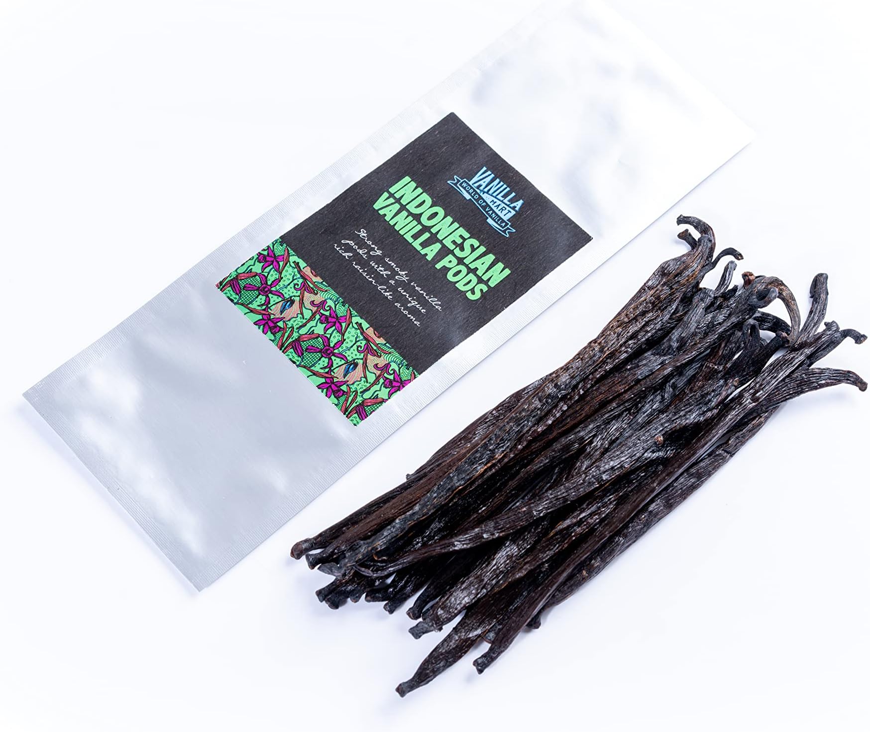 Vanilla Mart - Indonesian Vanilla Pods - Pack of 2 Vanilla Pods - Grade A Vanilla Beans - Whole Grade A Vanilla Pods - Premium Indonesian Vanilla - Vanilla Pods & Beans from Around The Globe
