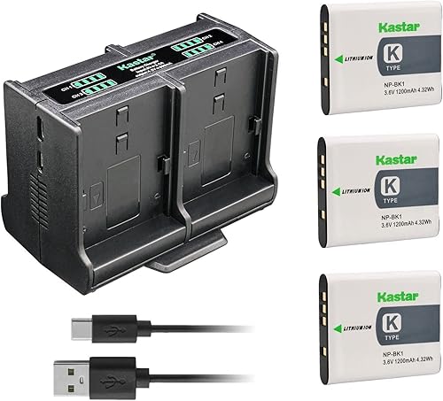 Miniatura 9 de Kastar Cargador de batería cuádruple compatible con batería Sony NP-BK1 NP-FK1, batería tipo K Sony, cargador Sony BC-CSK