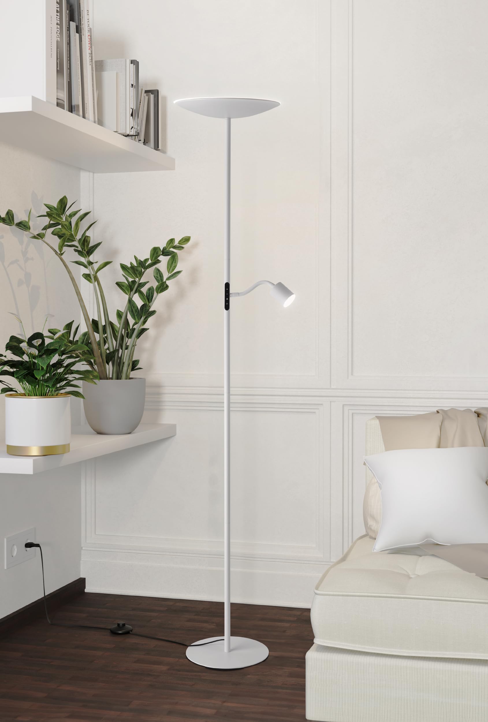 Image secondaire de Lampadaire LED Conivarino Eglo avec liseuse flexible et intensité variable