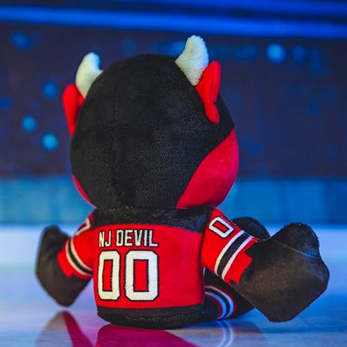 Miniatura 6 de Bleacher Creatures New Jersey Devils The Devil - Mascota de Kuricha de 8 pulgadas de la NHL - Mascota suave inspirada en Chibi