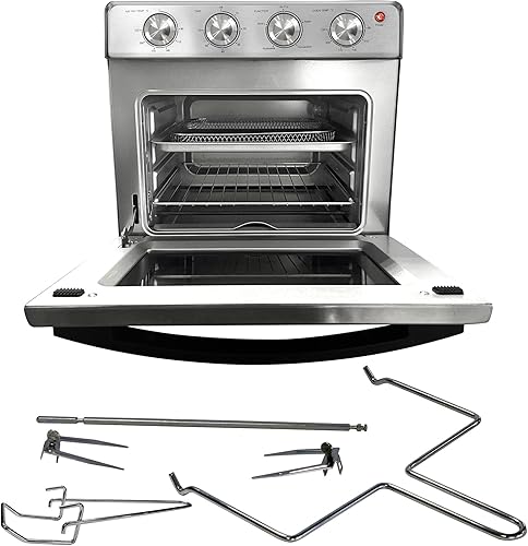 Miniatura 4 de Horno inteligente tostador con freidora de aire, convección de encimera de cocina 4 en 1, 27 cuartos XL, controles de temperatura de 100 ° a 500 °F,