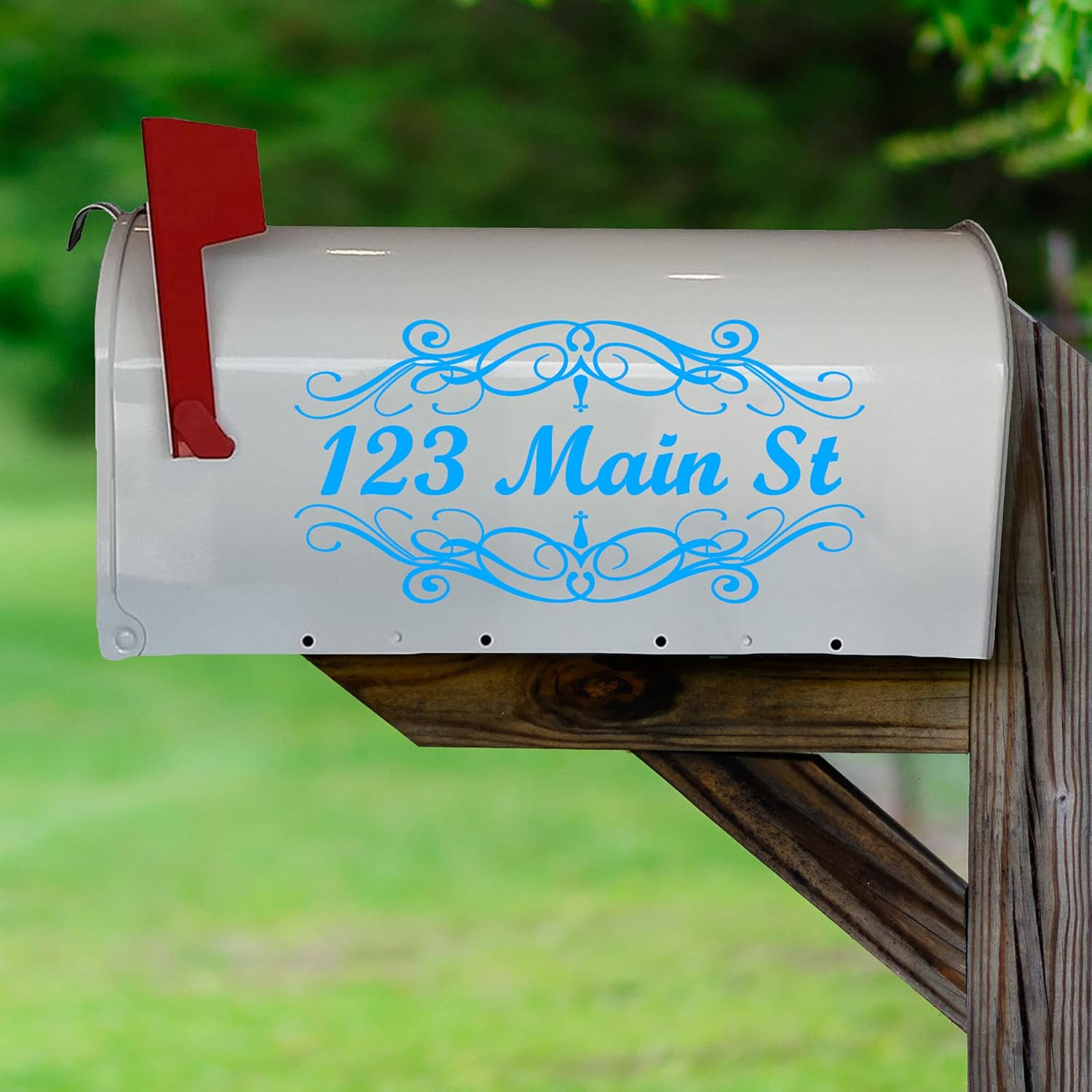 VWAQ Custom Mailbox Letters Personalized Mailbox Address Decals Street Address - TTC24 (Silver)