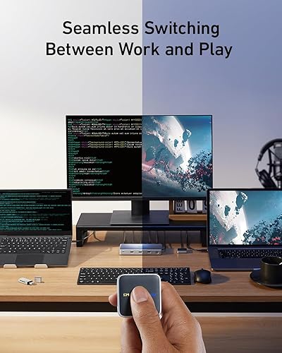 Miniatura 2 de Anker Estación de acoplamiento, interruptor KVM para 2 portátiles, monitor 4K dual 554 USB C estación de acoplamiento y kit de montaje de