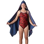 Flow Hydro Sport Towel - Microfiber Quick Dry Swimming Towels for Swim, Pool, Triathlon, and Other Water Sports in Medium, Large, Extra Large, and Hooded Sizes (Navy, Large w/Hood)