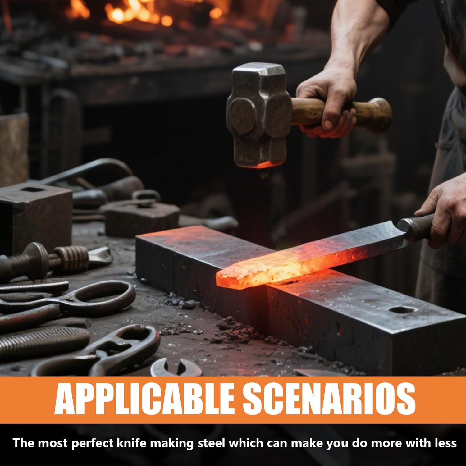 8pcs 80CRV2 Steel Flat Stock for Knife Making (12x1.5x0.12 inch) High Carbon Steel Blank Bar Forge Steel for Blacksmithing Forging