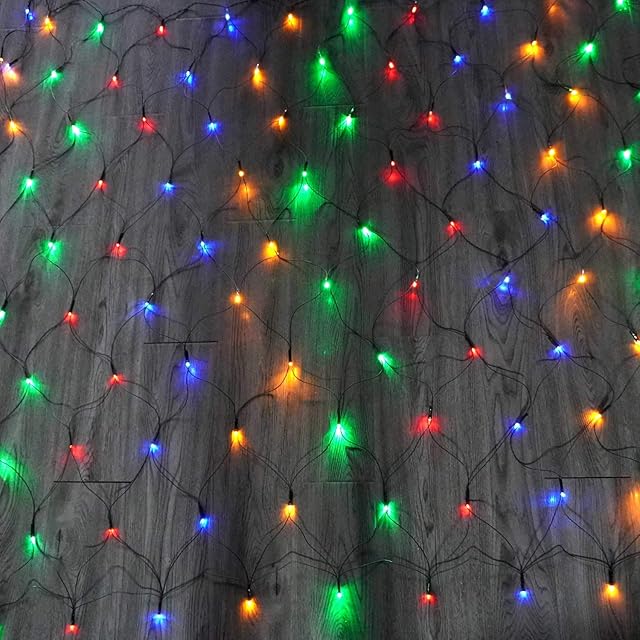 YASENN Net Lights 300LED 3.6x1.5m DC Plug in 8 Lighting Modes Mesh String Lights for Garden Patio Fence Bushes Shrub pergola Outdoor Christmas Decorations (Multicolor)