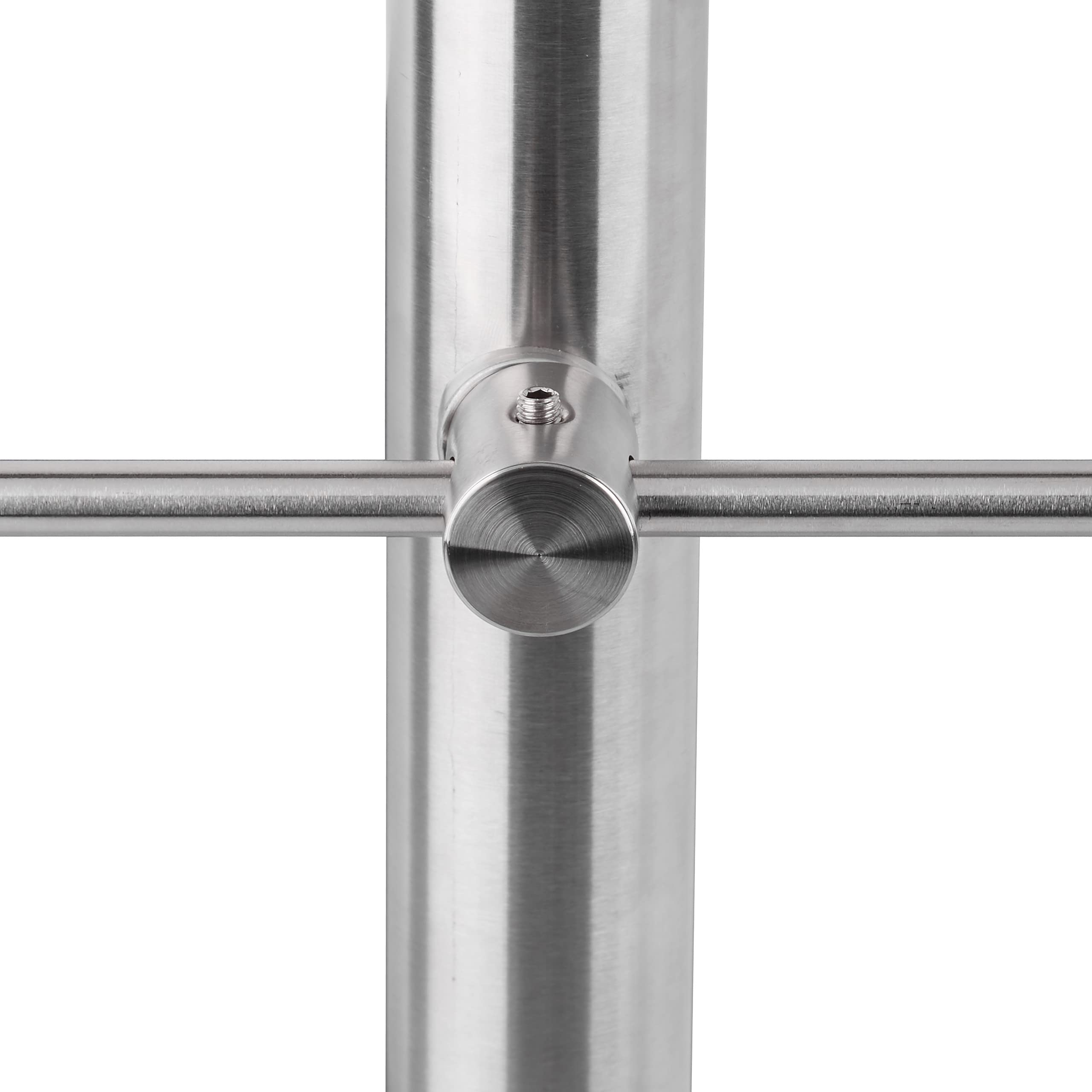 Relaxdays Treppengeländer Edelstahl Set, für Innen und Außen, Handlauf, 1,0 m lang, 2 Pfosten, ohne Querstreben, silber