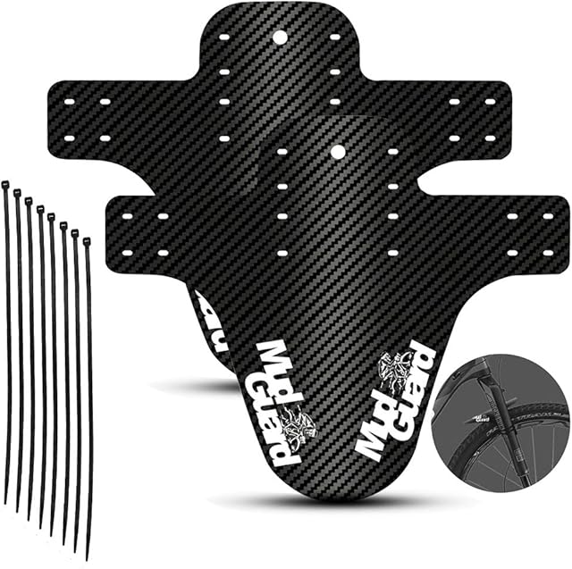 "N/A" 2PCS Mud Mountain bike Guard,Adjustable Mountain Bike Fender, Mud Guard for MTB Mountain Bike Rear and Front, Black, One Size