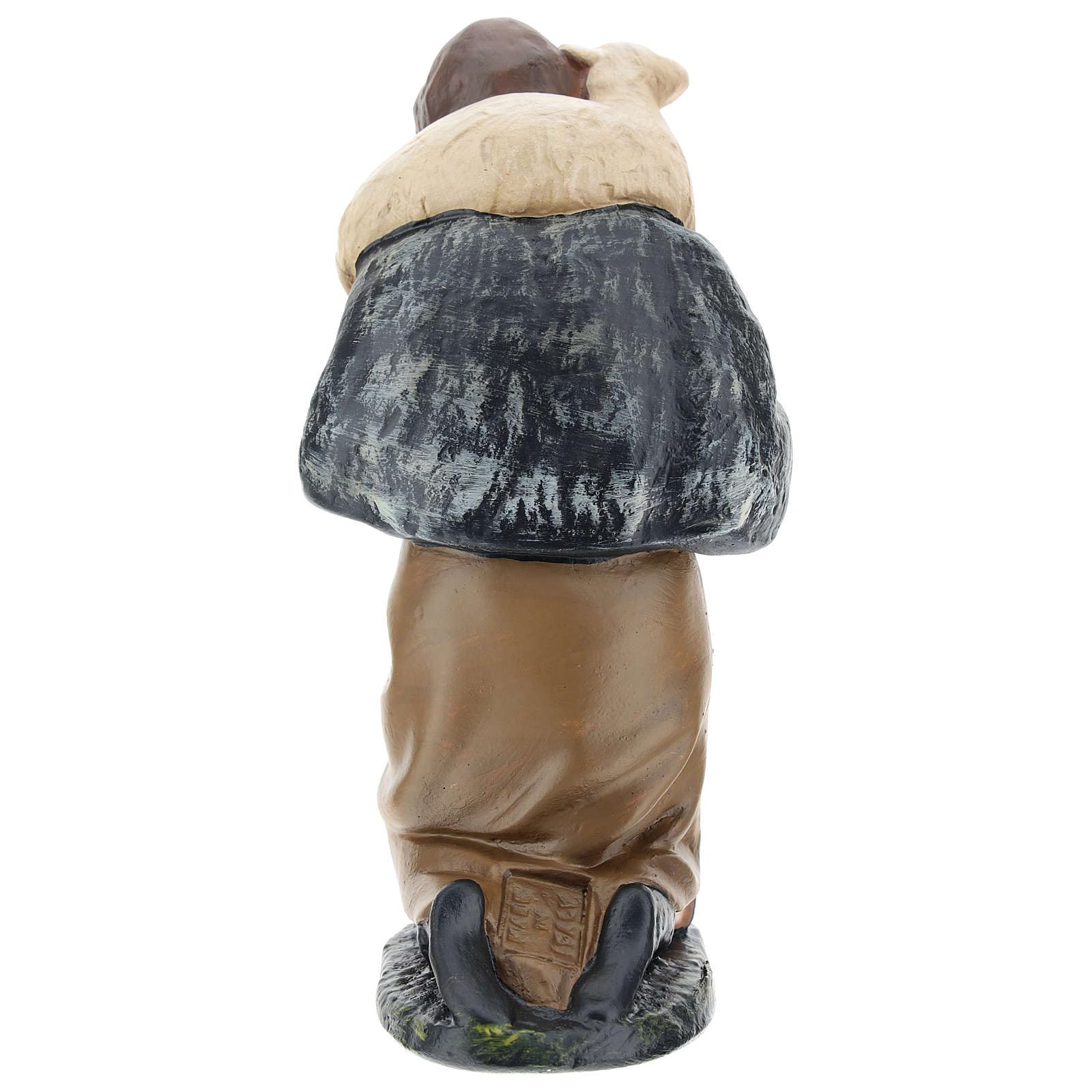 Holyart Presepe gesso Arte Barsanti: Statua pastore inginocchiato con pecora presepe 20 cm Arte Barsanti