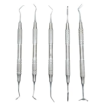 Dental Filling Spatula, 6Pcs Professional Dental Composite Resin Burnisher Spatula Double Ends Restoration Instrument Tool 5Pcs Set