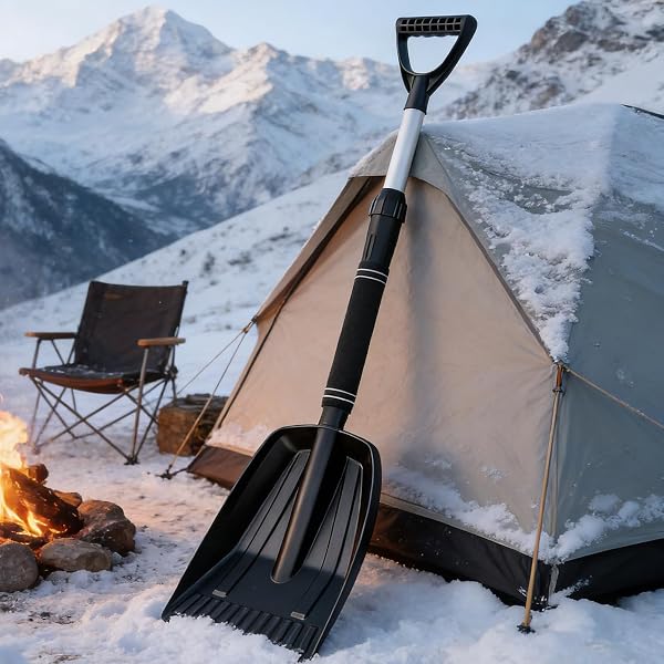 Pala de nieve con mango ergonómico resistente para senderos de jardín, pasarelas, entradas, puertas de garaje - 4