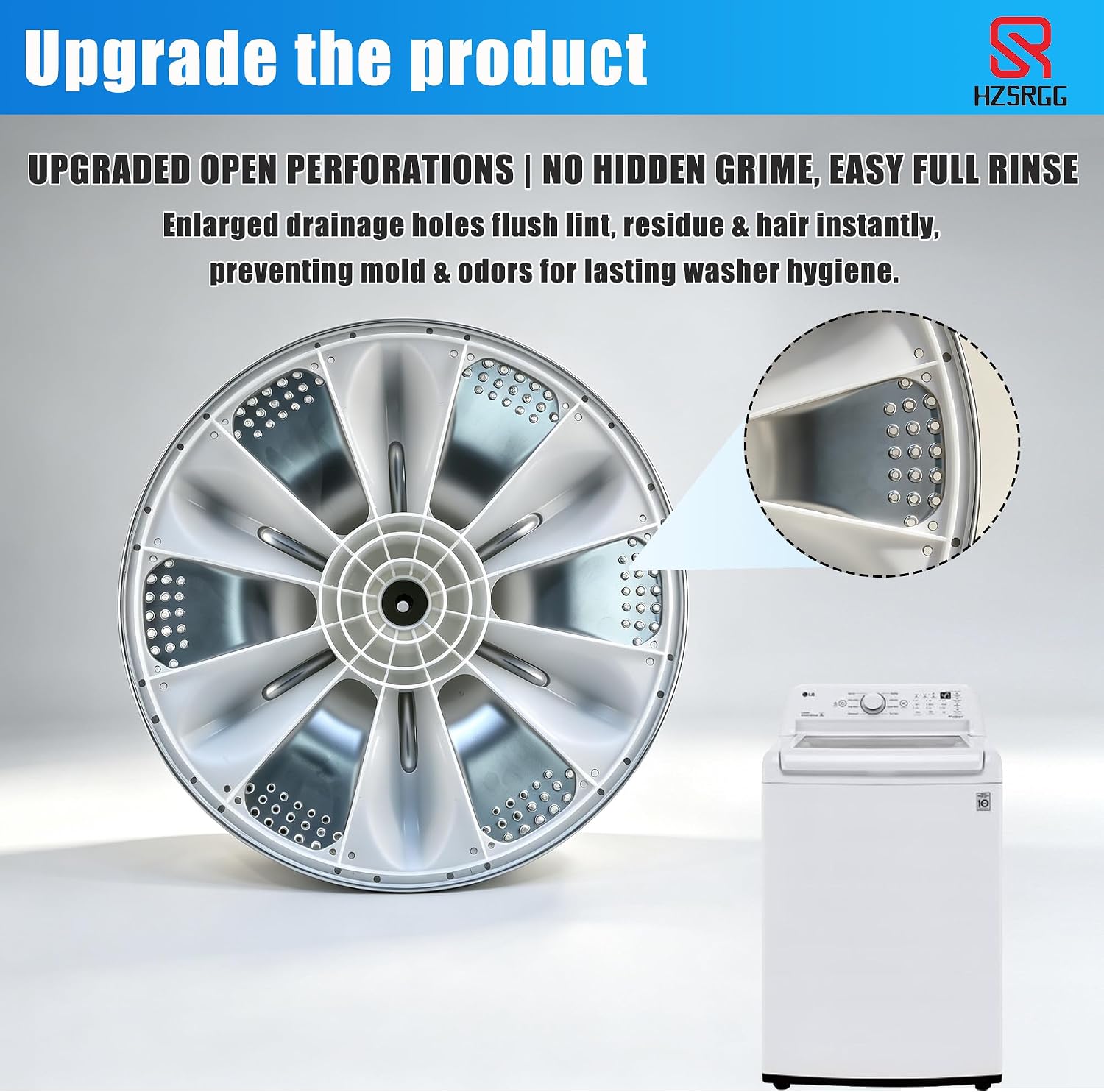 2026 Upgraded OEM Replacement 5845EA1003B Washplate Pulsator Assembly Replacement for LG Washing Machine, Compatible with LG WT1001CW WT4801CW WT/WTG/T Series Top Load Washer