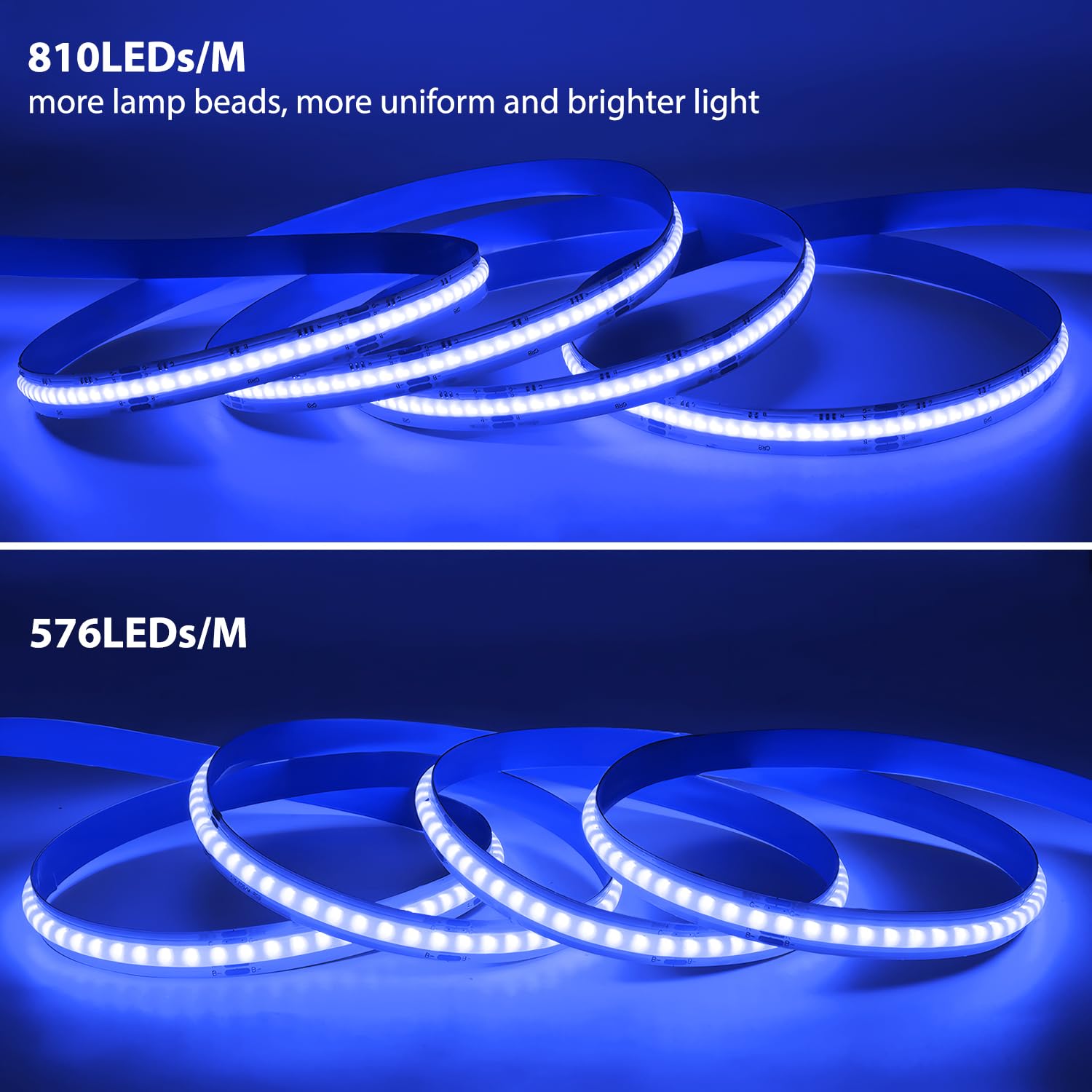 Arotelicht 12V Striscia LED COB RGB 5m Strisce LED COB Dimmerabile Catena Luminosa Ad Alta Densità 810LEDs/M IP20 Per Camera Da Letto Cucina Casa Decorazione - Foto 5