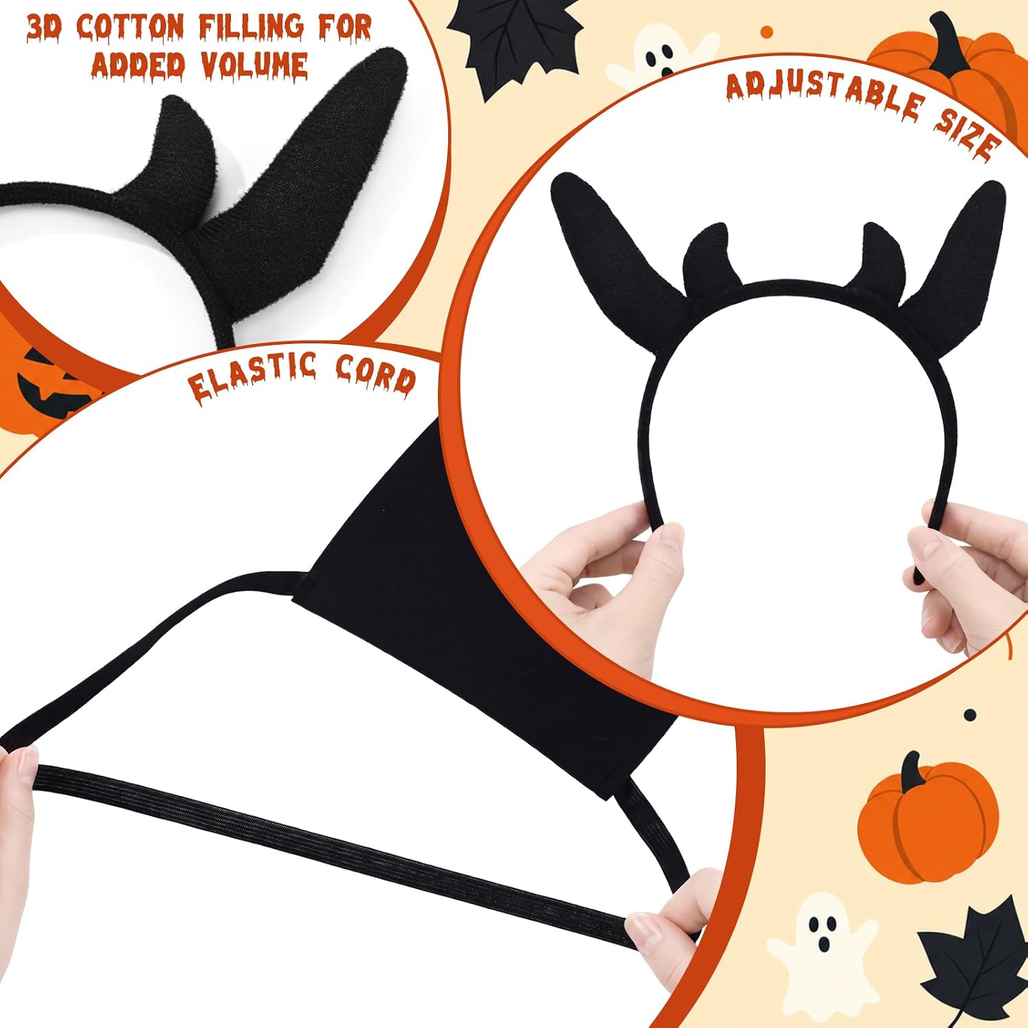 3 Pcs Black Dragon Halloween Costume Accessories Set for Women Men image 3