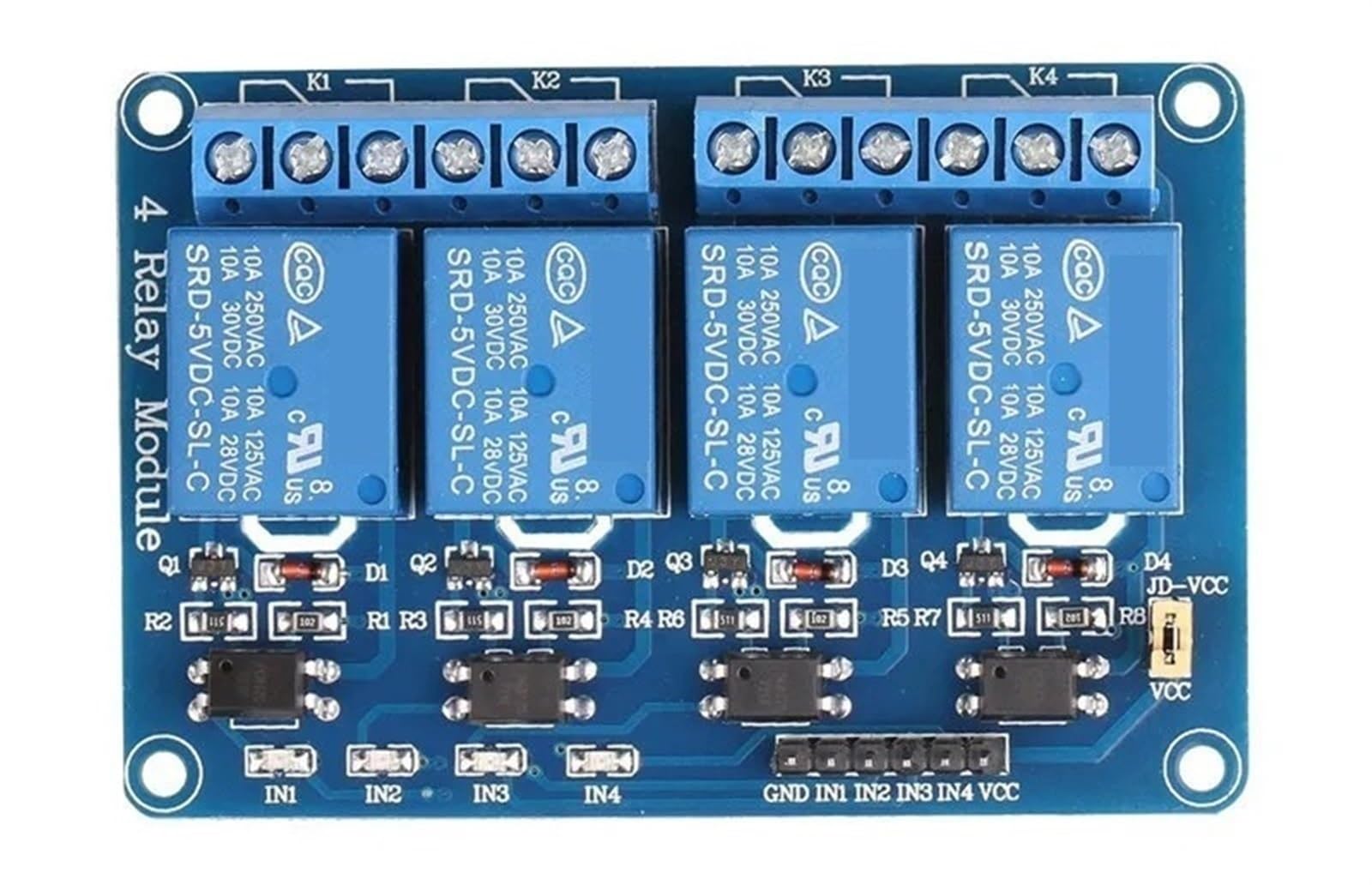 Module relais 4 canaux 5V pour R3 2560 et cartes de développement AVR STM32