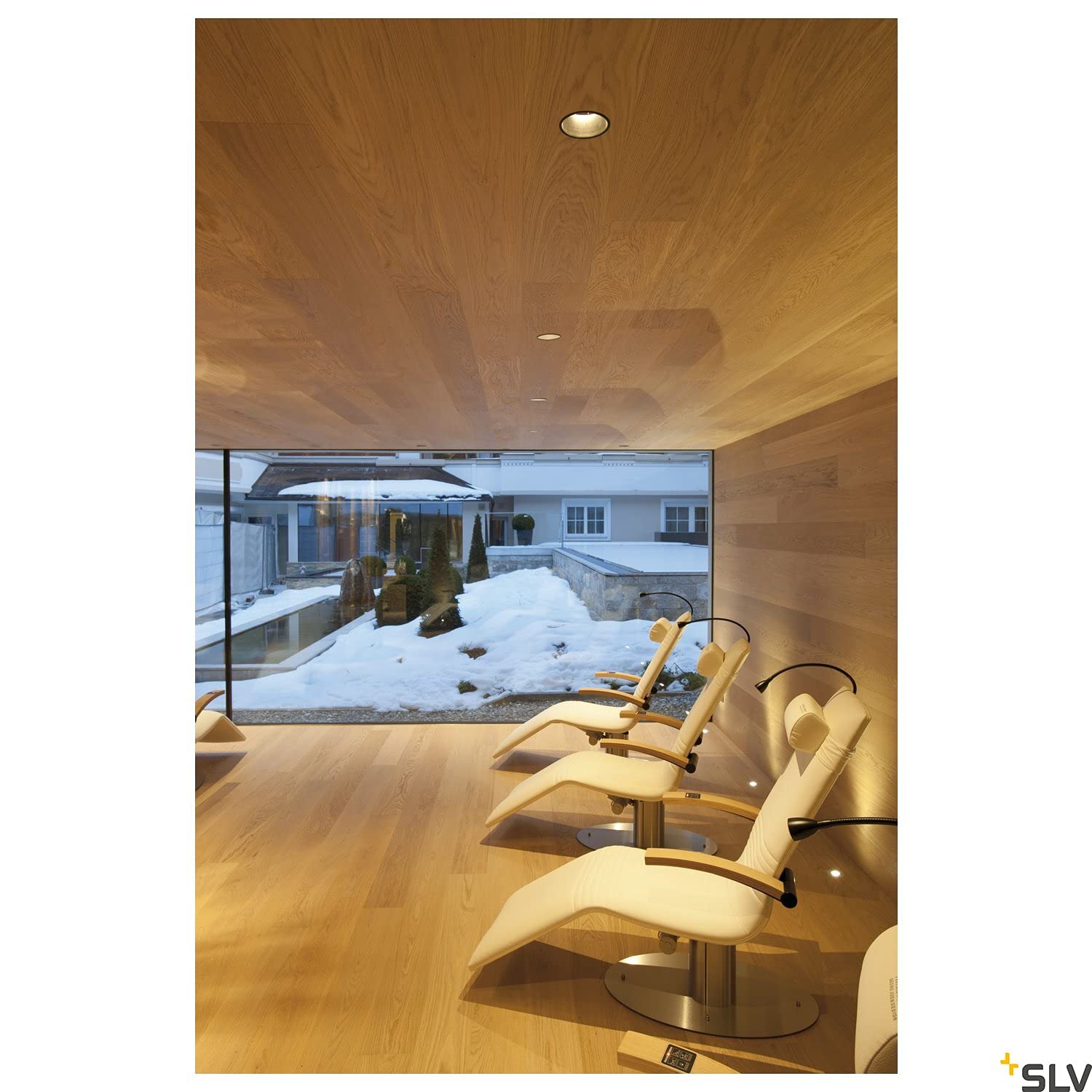 SLV Deckeneinbauleuchte HORN 1 / Spot, Fluter, Deckenstrahler, Deckenleuchte, Einbau-Leuchte LED, Innen-Beleuchtung / GU10 IP20 50W schwarz