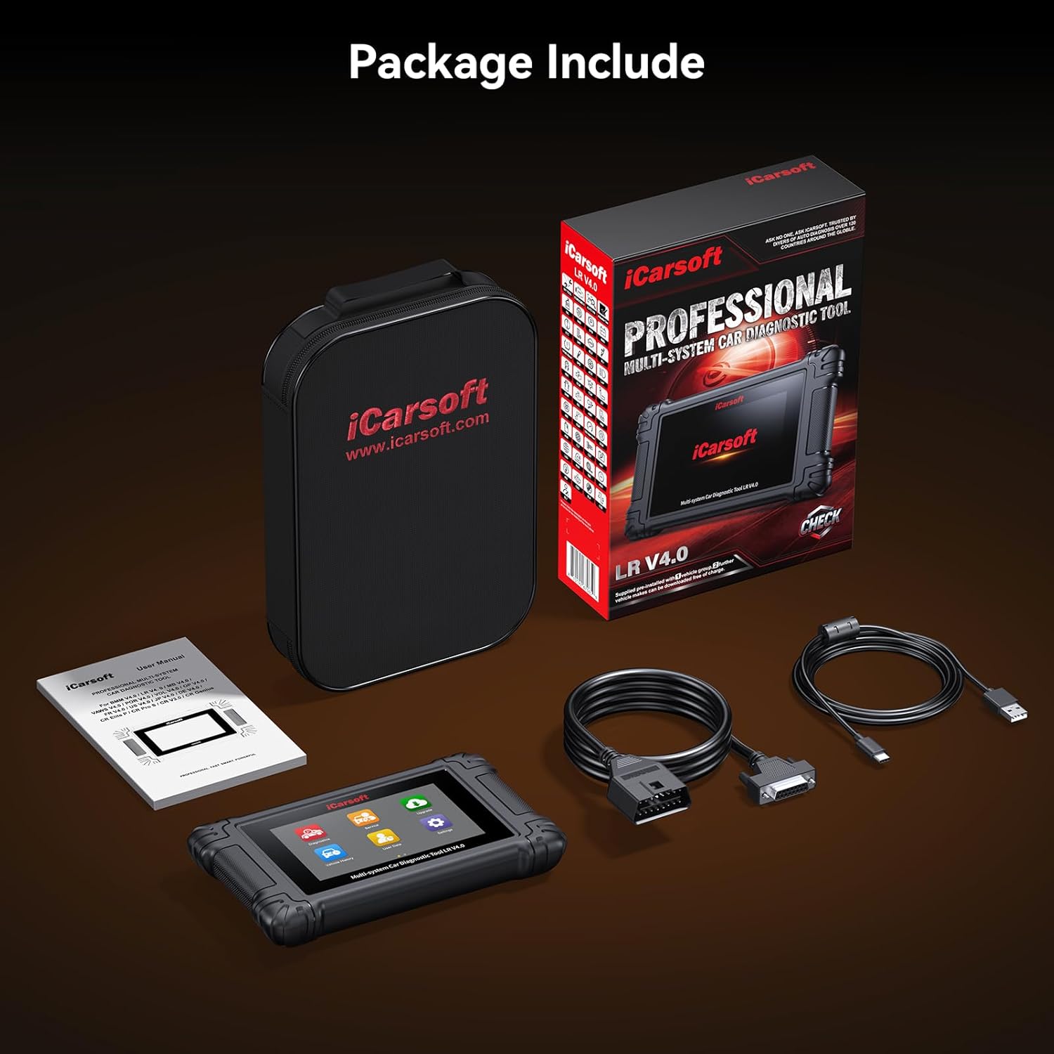 iCarsoft LR V4.0 Bidirectional Diagnostic Scan Tool for Most Land Rover/Jaguar and Other 2 Car Makes from 1996-2023 All System OBD2 Scanner Up to 51 Service Live Data Code Reader AUTO VIN Free Update