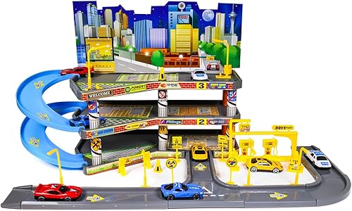 Miniatura 7 de Ultimate Toy Car Garage Juego de vehículos fundidos a presión con 4 autos fundidos a presión, niños a partir de 3 años