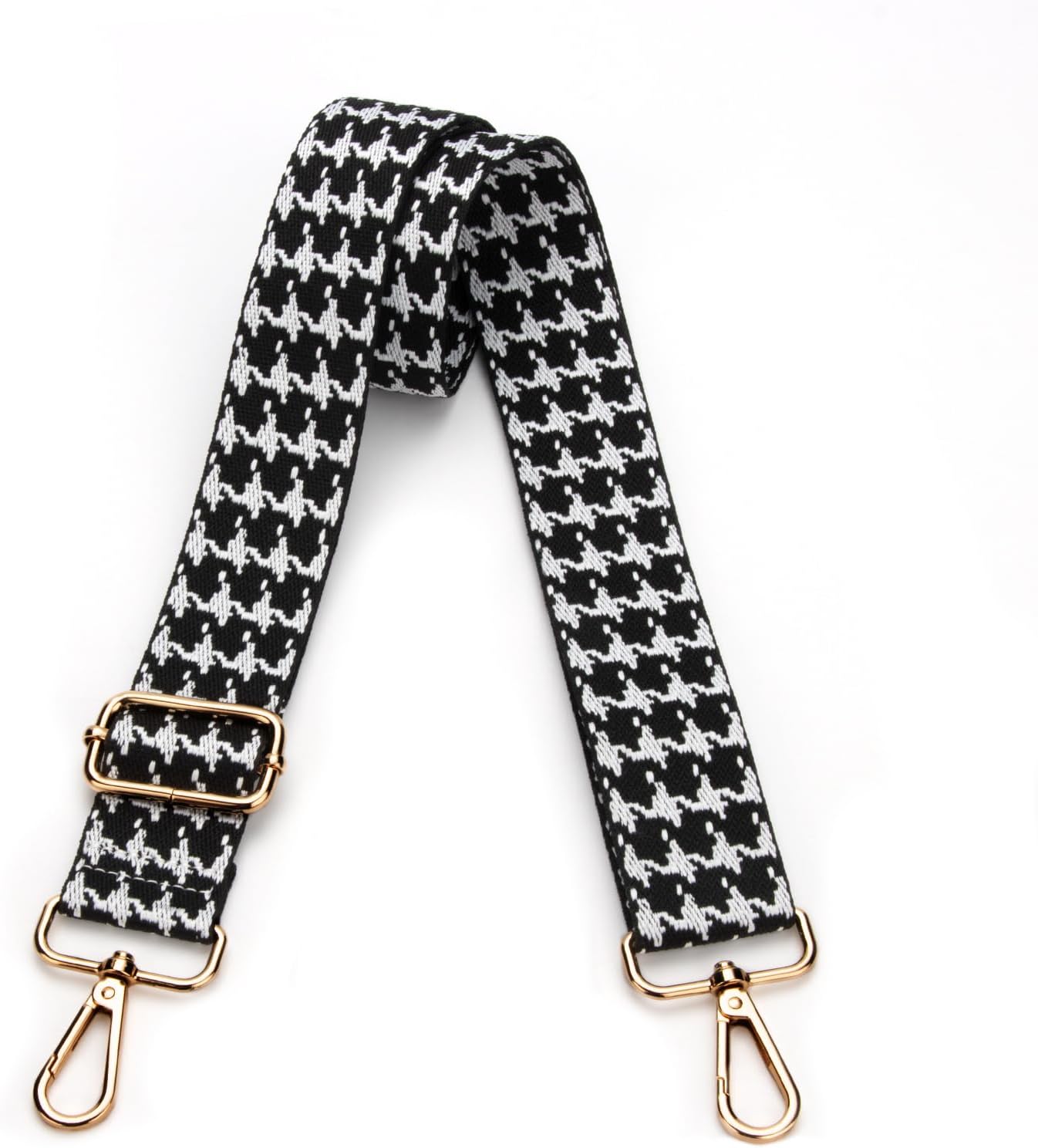 Black gold buckle houndstooth