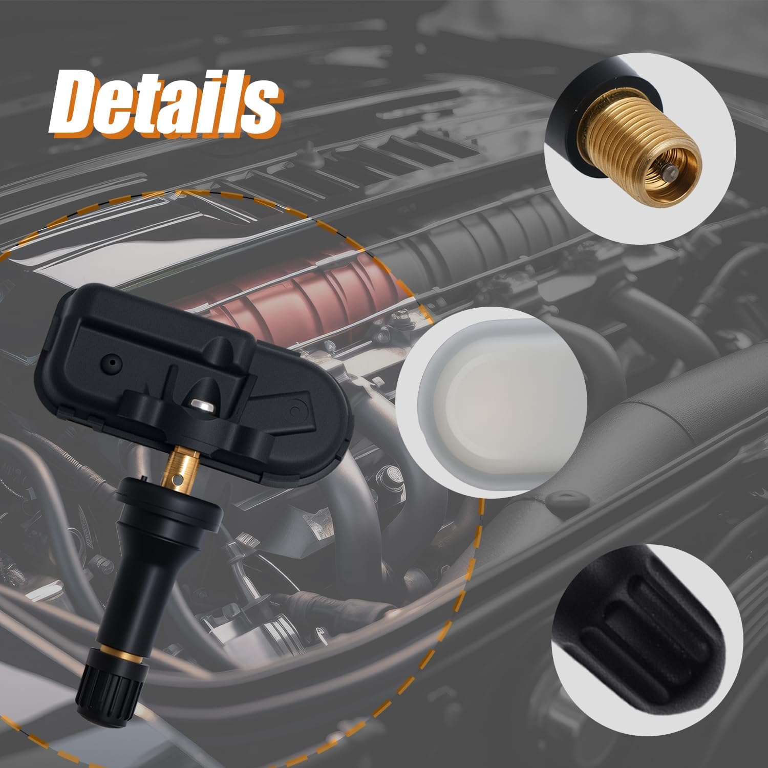 Pre-Programmed TPMS Sensor Tire Pressure Monitoring Sensor 68249197AA fit for Jeep Cherokee, fit for Ram 1500 2500 3500 4500 5500, 68249200AA, 68249201AA, 68377546AB, 68377549AB - 433MHz (4)