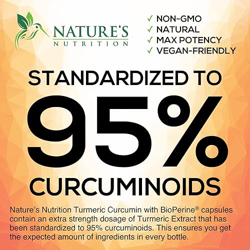 Miniatura 3 de Natures Nutrition Cúrcuma Curcumina máxima potencia 95 curcuminoides 0064 onzas con extracto de pimienta negra para una mejor absorción