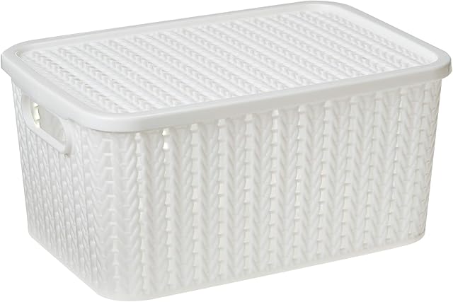 Caixa 2.8 L com Tampa Trama, Plasútil, Branco