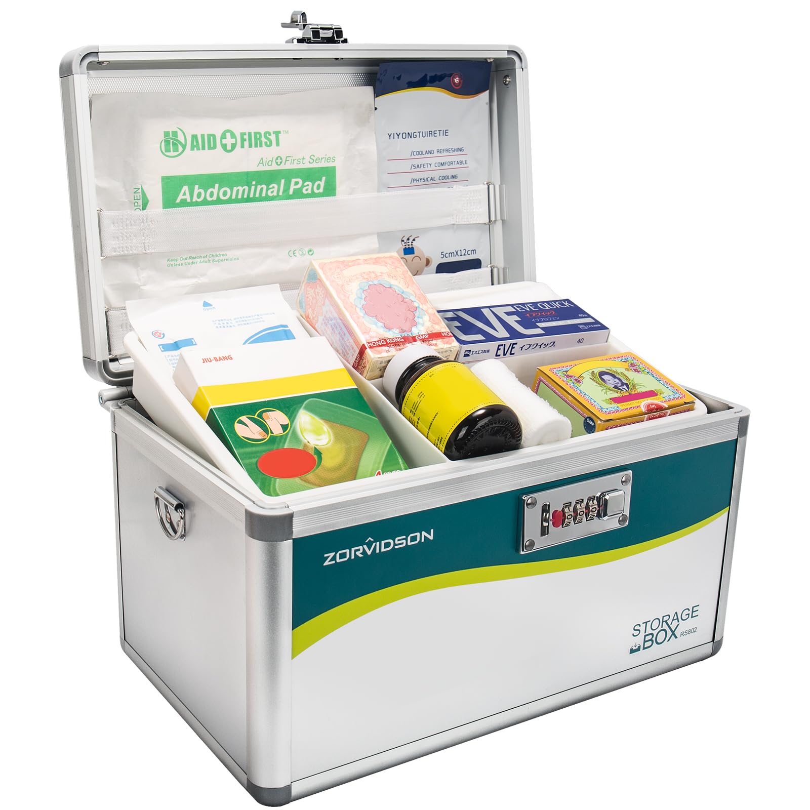 Medication Combination Lock Box, Medicine Organizer Lockable Storage Boxes for Personal Items, First Aid Box Medical Box with Code Lock ?Assembly Require? [12*7.68*6.87 inch] (Excluding Medicines)