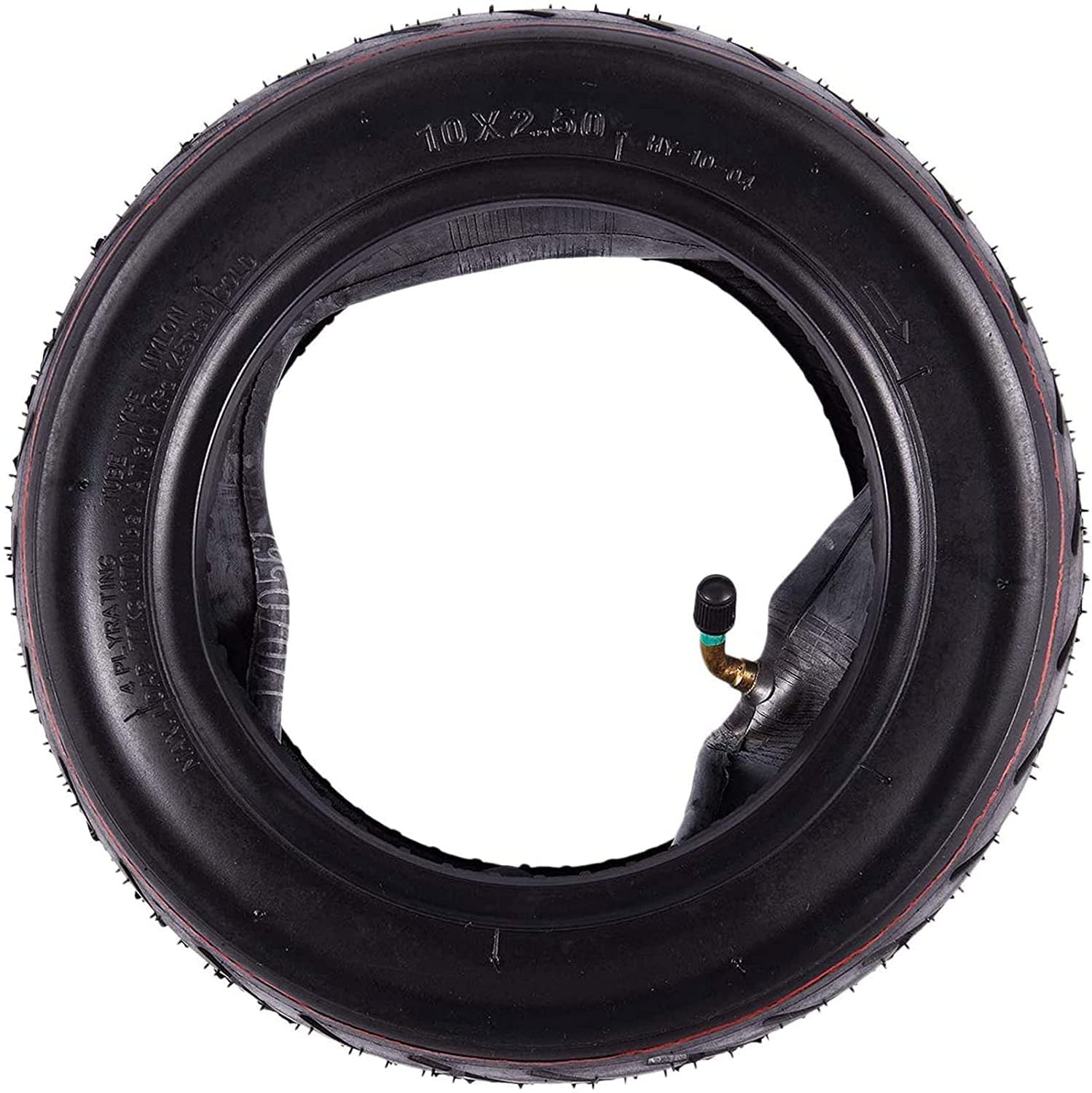 Ruote di Ricambio per Monopattino, Ruota Anteriore/Posteriore da 10 x 2,5 con Camera d'Aria di Ricambio per Skateboard Elettrico Fai da Te da 10 Pollici - Parti per Monopattino Pneumatici per monopat