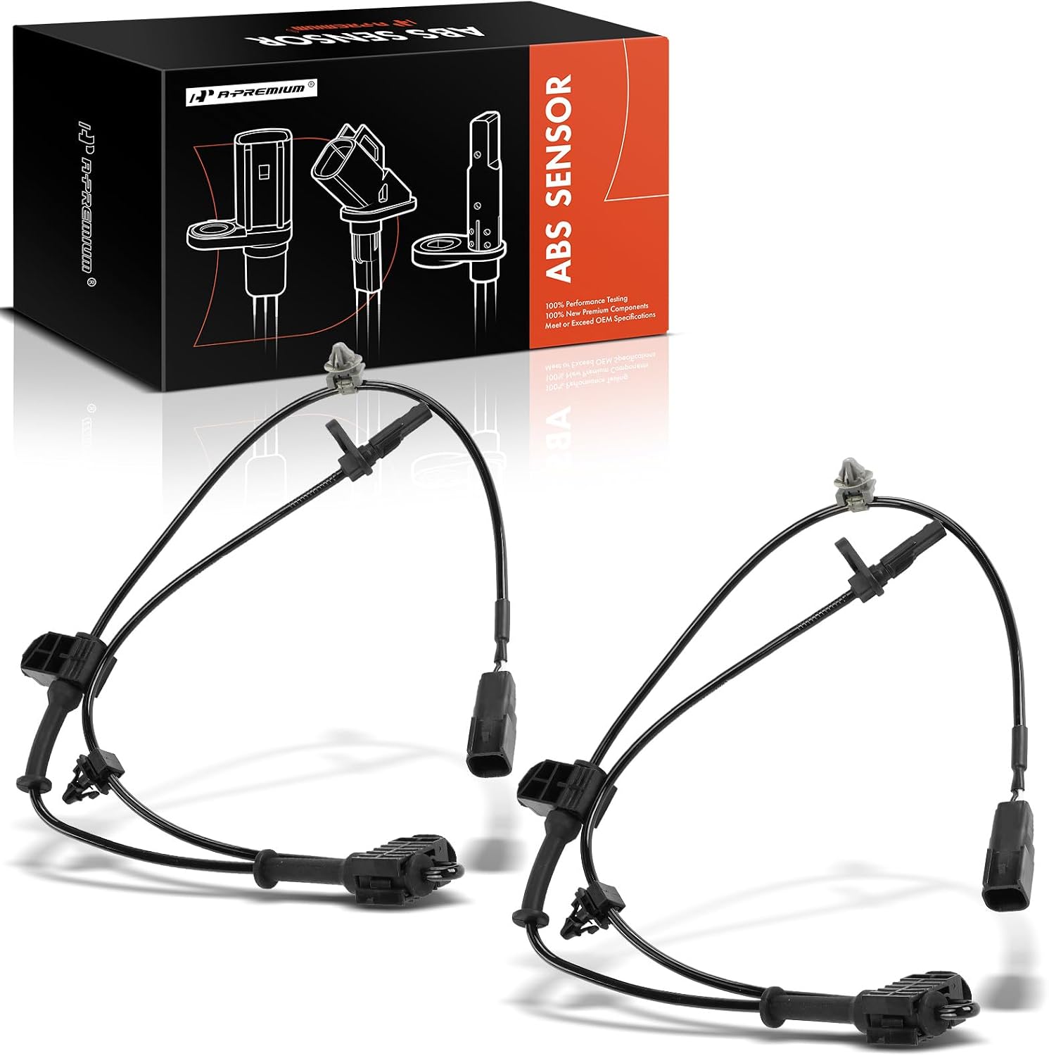 A-Premium Front ABS Wheel Speed Sensor Set (2) for Mazda CX-5 2013 2015-2016 and Mazda6 2014-2020