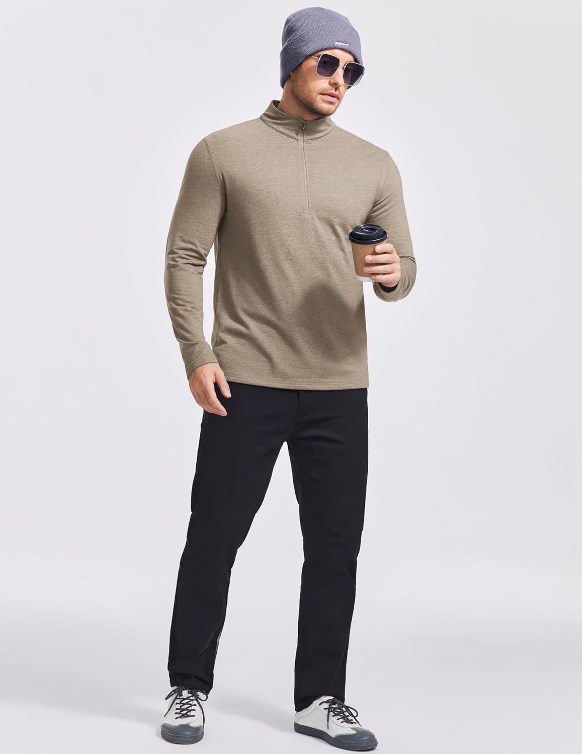 PINSPARK Men's Quarter Zip Up Lightweight Pullover Mock Neck Sweatshirts Long Sleeve Golf shirts Performance Athletic Casual - Image 6