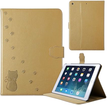Amazon Ipad 9 7 17 18 ケース かわいい 手帳 猫 スタンド機能 保護 レザー 薄型 アイパッドケース 色 ゴールド アイパッド A12 A13 A13 A1954 モバイルプラス タブレットケース 通販