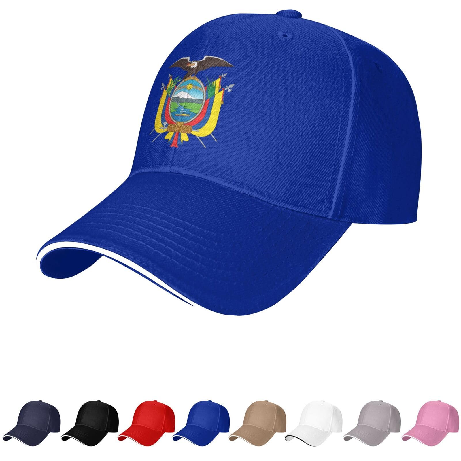 Ecuador Emblem Hat Ecuadorian Caps for Man Woman Coat of Arms of Ecuador Baseball Cap Trucker Dad Hat Blue
