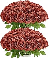 Vista 39 de Rosas Artificiales 10 unidades Ramo de Flores Abiertas Tallos de Rosas Artificiales para Arreglos de Boda, Ramo de Novia, Centro de Mesa, Flores