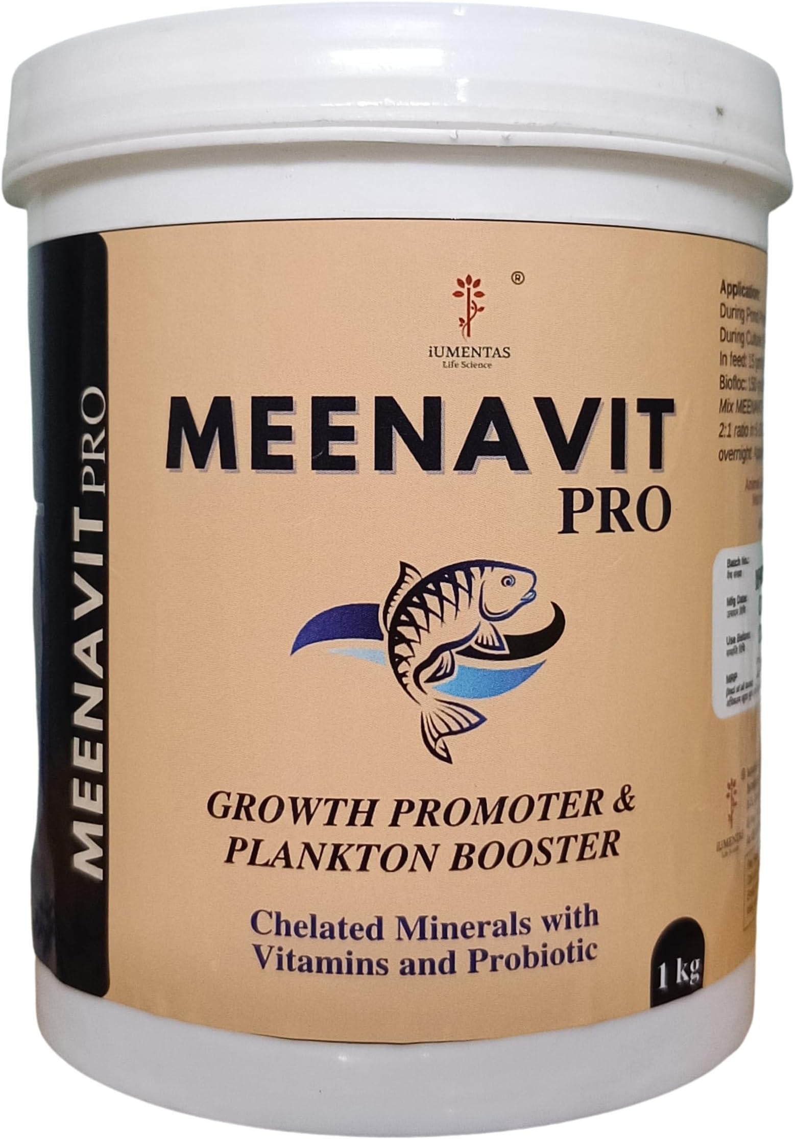MEENAVIT PRO - Chelated Mineral Mixture (Powder) Feed Supplement for Aquaculture | Growth Promoter | Plankton Booster | for Aquaculture | Fish, Shrimp, Biofloc, Artificial Pond, Aquaponics - 1 kg