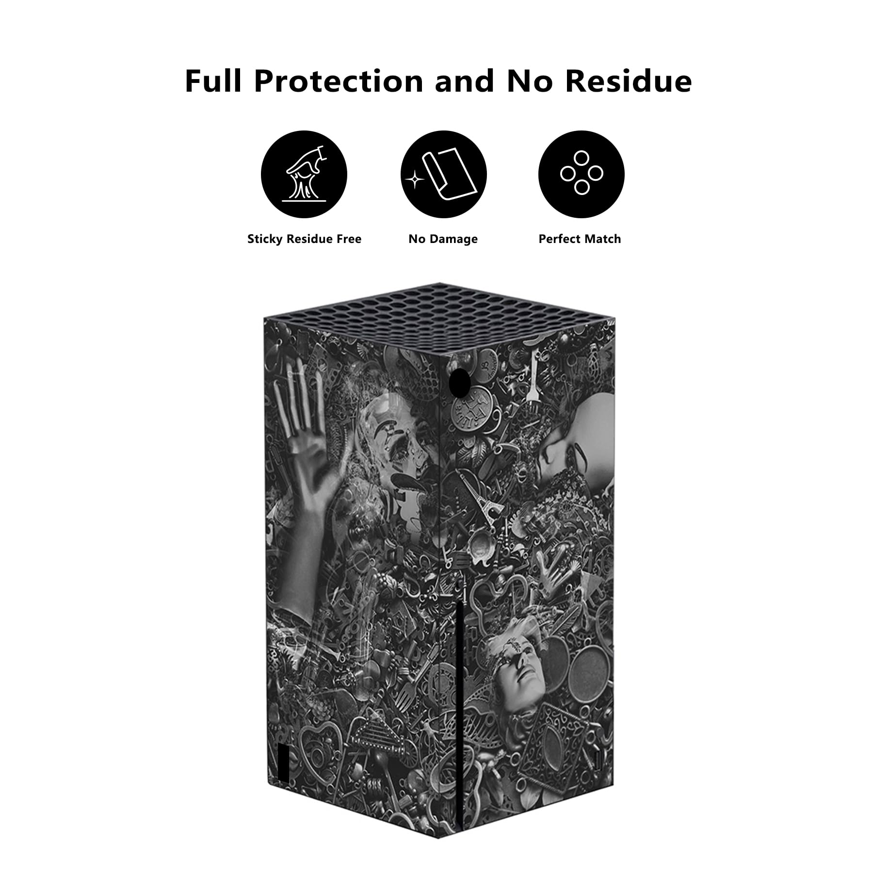 PlayVital Stickers Manette pour Xbox Series X,Autocollant Protection pour Xbox Series X Console Accessoires Skin Habillages-Épave Cyborg