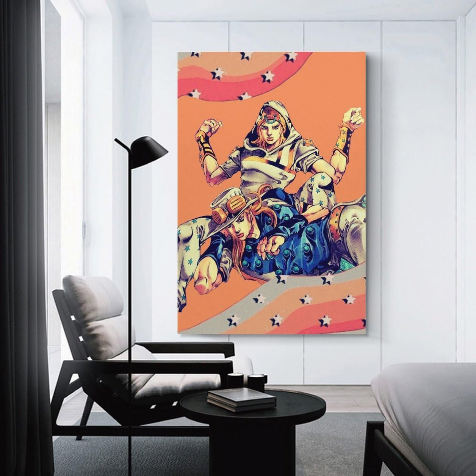 ZNABOJTG Anime Johnny Joestar Gyro Zeppeli Canvas Poster Bedroom