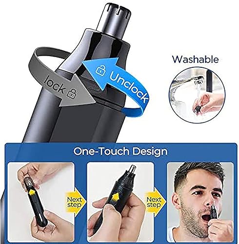 Miniatura 5 de Cortadora de pelo de orejas y nariz, recortadora profesional sin dolor de cejas y vello facial para hombres y mujeres, funciona con pilas, cuchillas